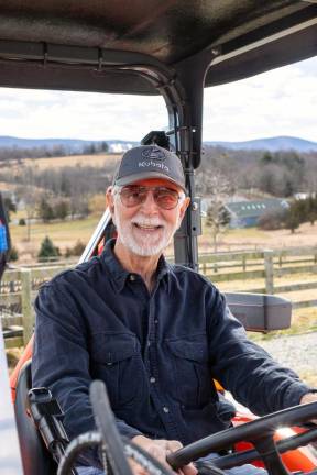 Allen Clarkson on his Kubota tractor.