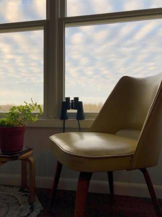 Inspired by our trip to Denmark, I replaced a debris-covered kids' table with a chair (gasp) in the kitchen.