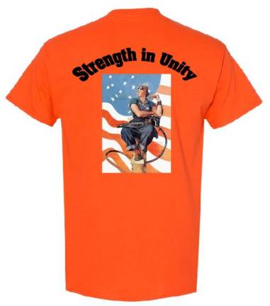 ‘Growing community of patriots’ interviews one sheriff candidate while the other steers clear A t-shirt for sale by Orange Strong features a version of the controversial Betsy Ross flag.