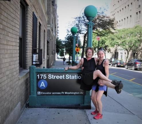 Heather Houskeeper and her boyfriend, musician Scott Weis, setting out on their 358-mile trek to Albany.