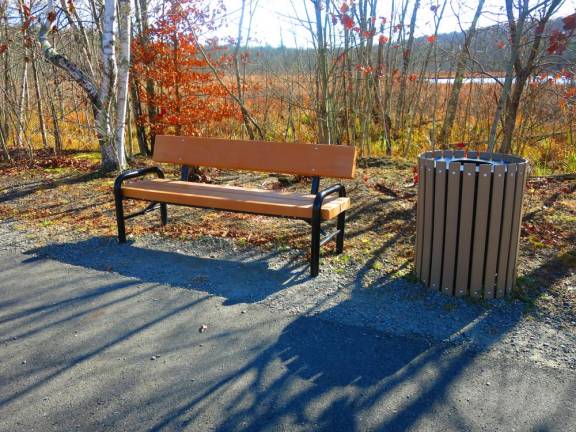 Benched Bench along O&W rail trail, Mountain Dale to Woodridge section (Photo by Pamela Chergotis)