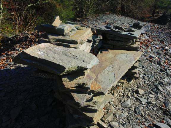 Benched Stone bench on Jensen's Ledges, Lordville, N.Y. (Photo by Pamela Chergotis)