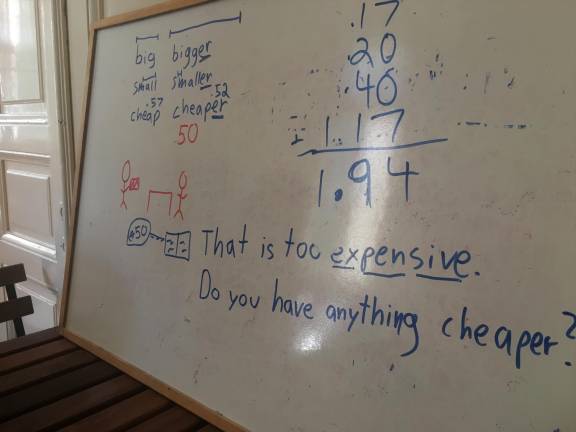 The other Greece A lesson underway at the refugee camp.