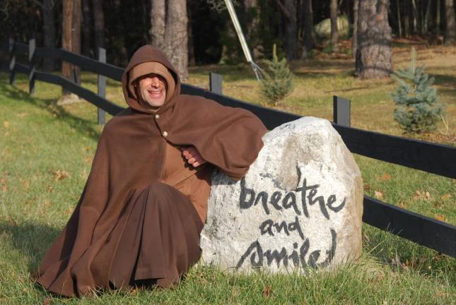 Buddhist monk joins Extinction Rebellion Brother True Dharma Fulfillment at Blue Cliff Monastary, where he lived before his pilgrimage.