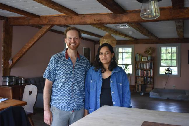 ‘The land wants to be visited’ Patrick Scott and Soham Dhesi in their 1740 farmhouse.