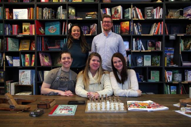 Members of the grassroots group Save Santos Farm at BetterWorld in Milford, PA. From left, standing: Kristin Albrecht, Liam Hutchison. Sitting: Kaitlyn Winn, Carissa Souza, Donnalynn Civello.