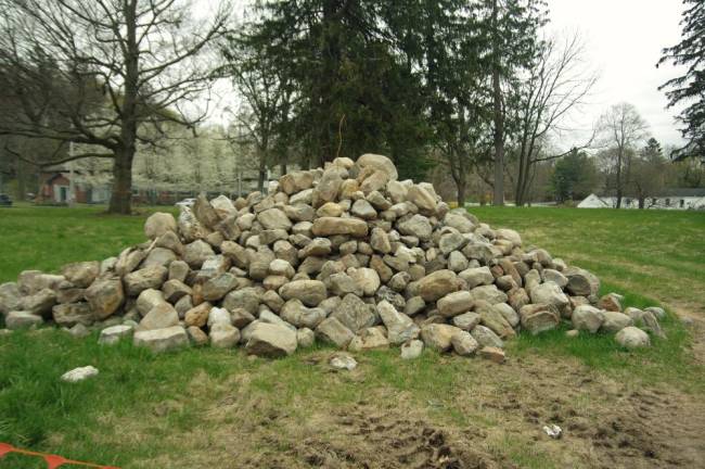 Stones saved for reuse in the future Bennett Park