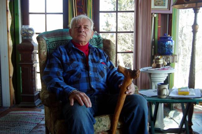 Wayne Card, a retired utility lineman, at home in Wantage, NJ.