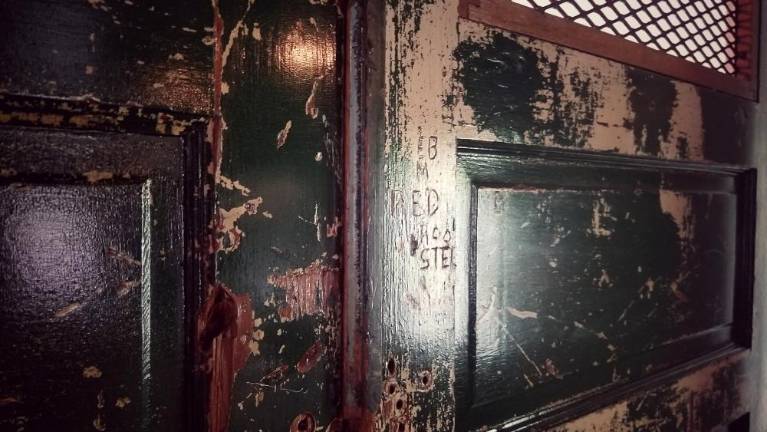 If these doors could talk We left them as-is, peeling and inscribed, frozen in time.