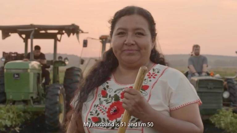 Ana Angel, 50, on her farm in the black dirt of Goshen.