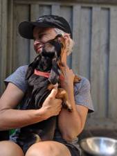 Author Jennifer McGaha with puppy Homer.