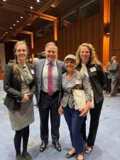From left: Stephanie Wein from PennEnvironment, Senator Dave McCormick, citizen lobbyist Jennifer von Molnar of Dingmans Ferry, PA; citizen lobbyist Jacqueline Ahlborn of Westchester, PA.