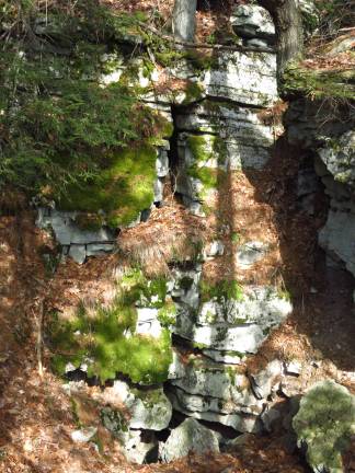 The Millbrook Mountain Carriage Road, a beautiful rock formation that blasts frigid air all year ‘round.