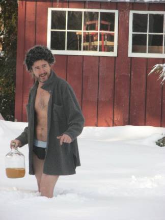 In the winter, cider maker Andy Brennan likes to crank up the stove, get super hot and roll around in the snow.