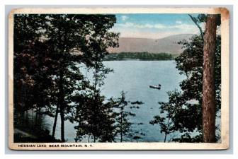 Hessian Lake, pictured in an old postcard, was known for a time as Bloody Pond.