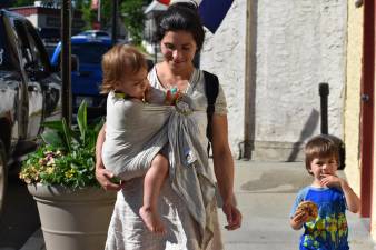 Anna Lopez with her sons, 3 and 1.