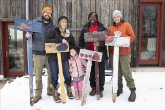 The two families that make up the permanent contingent of the Freedom Farm community.