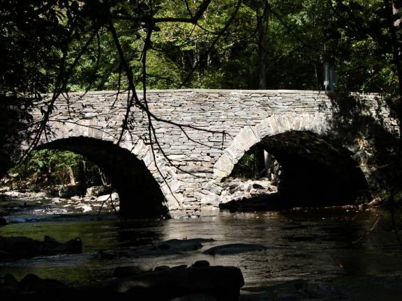 Stone arch bridge over Ten Mile River, Tusten Mountain Trail, Narrowsburg, N.Y.
