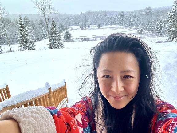 The writer, a scuba diver and somatic coach, at the Catskills retreat she co-founded.