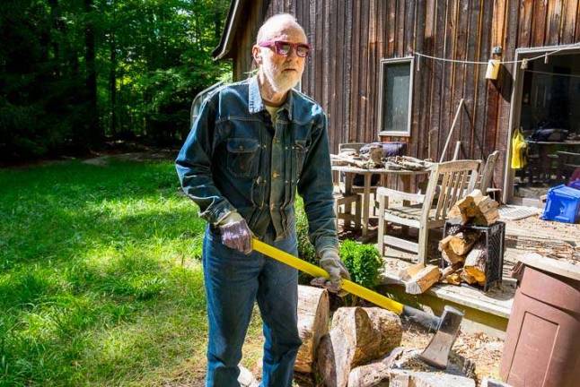 Ken Stewart wrote this essay six years ago. His eyesight has deteriorated since then, but when we visited on a fall day, he was still wielding his axe. PHOTOS BY PRESTON EHRLER