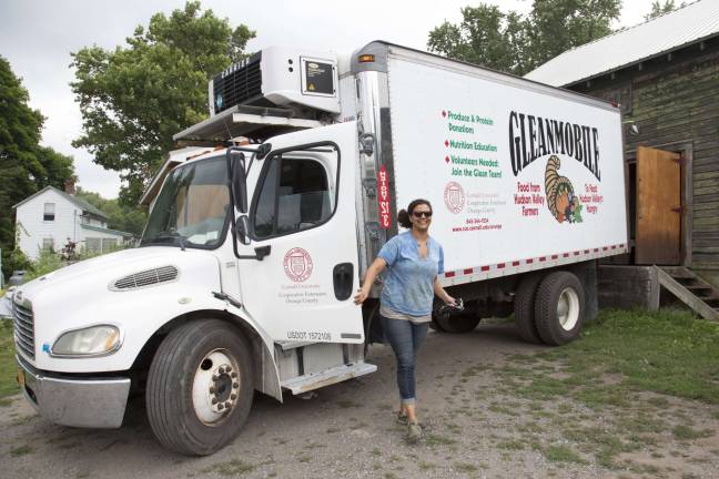 Stiles Najac arrives at J&amp;A Farm Goshen in the Gleanmobile to pick up produce to feed the Hudson Valley&#x2019;s hungry.