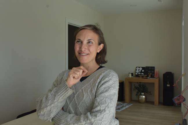Kristin Harris in her Florida, NY studio a couple weeks before it opened in April.