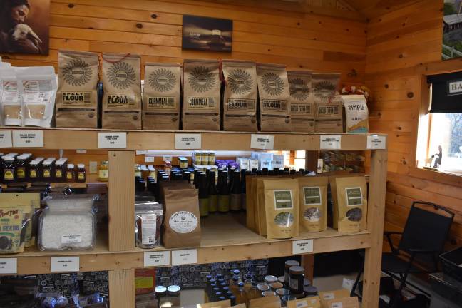 Local flour is no longer hard to find. Farmer Ground Flour and Gianforte Farms oats are for sale at Freedom Hill Farm in Otisville, NY.