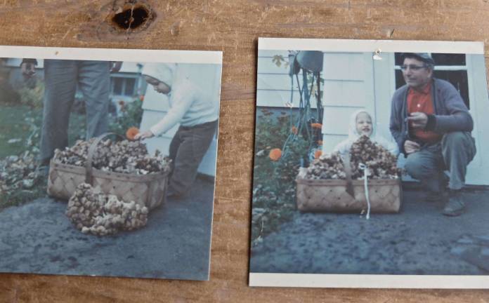 snapshot with Grandpa &amp; foraged Papinki mushrooms