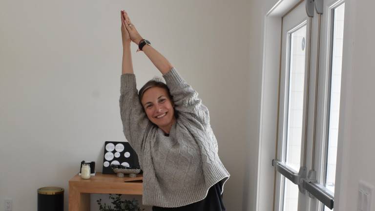 Kristin Harris in her Florida, NY studio a couple weeks before it opened in April.