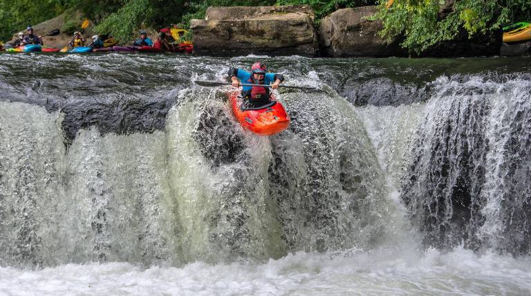 Scelba navigating falls. But, he said, “you don’t need rapids to go out and have fun.”