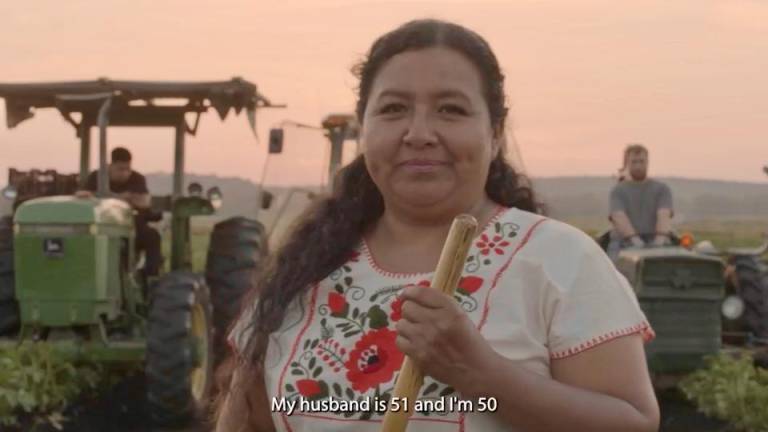 Ana Angel, 50, on her farm in the black dirt of Goshen.