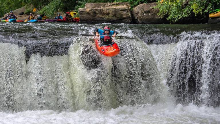 Scelba navigating falls. But, he said, “you don’t need rapids to go out and have fun.”